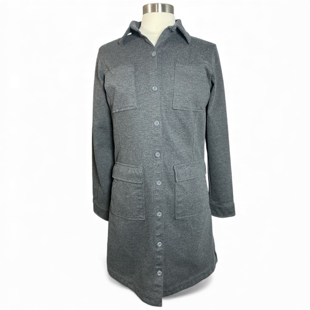 Columbia Longline Utility Shacket Button Down Coat Size Medium Knit Performance